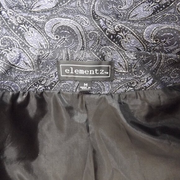 Vintage 90s Elementz Business Blazer Jacket – Medium, Blue with Silver Thread - Picture 5 of 6